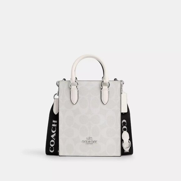 coach north south crossbody silver/chalk/glacier white rv$350 nwt - Picture 1 of 6